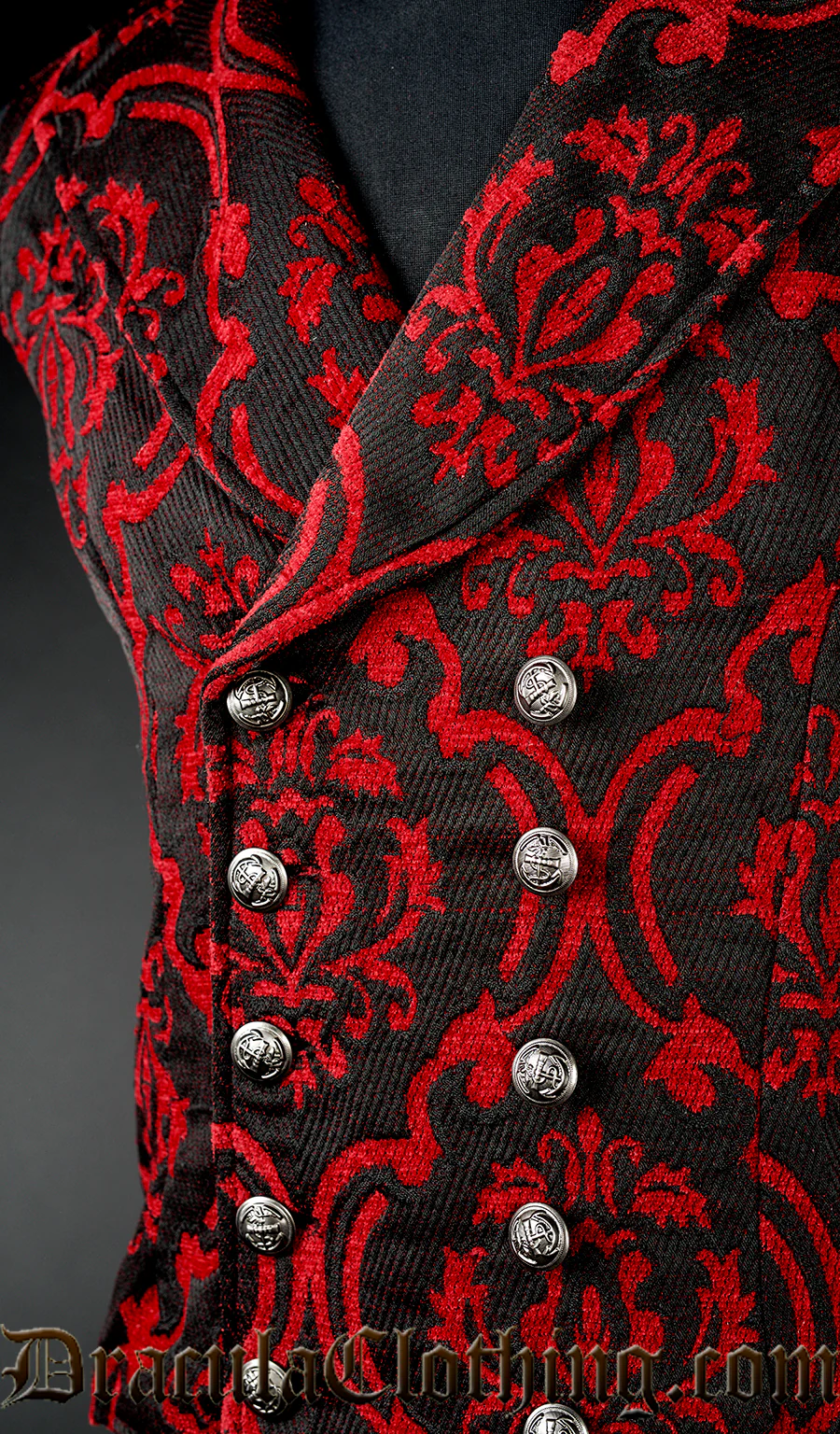 Thick Red Double Buttoned Vest - Image 3
