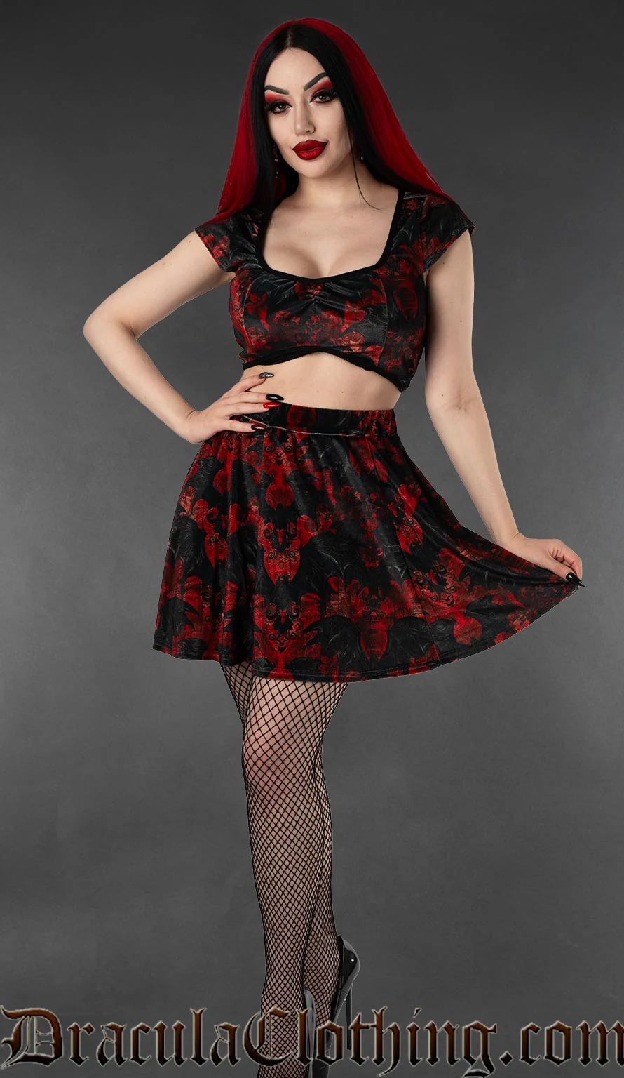 Vampire Bats Velvet Crop Top