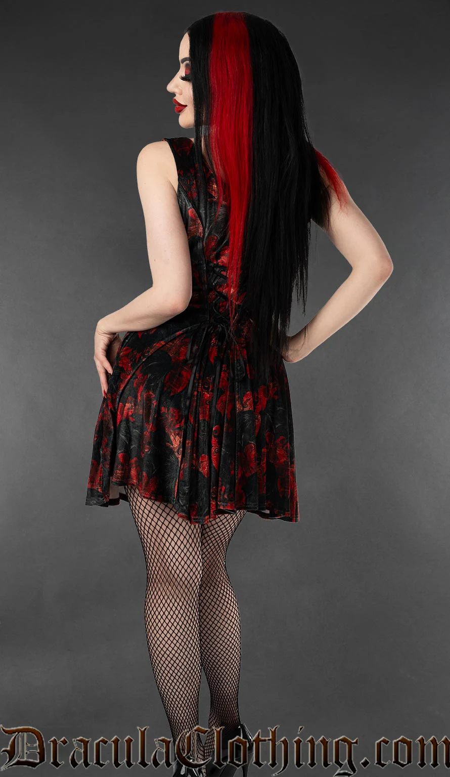 Vampire Bats Velvet Pocket Dress - Image 2