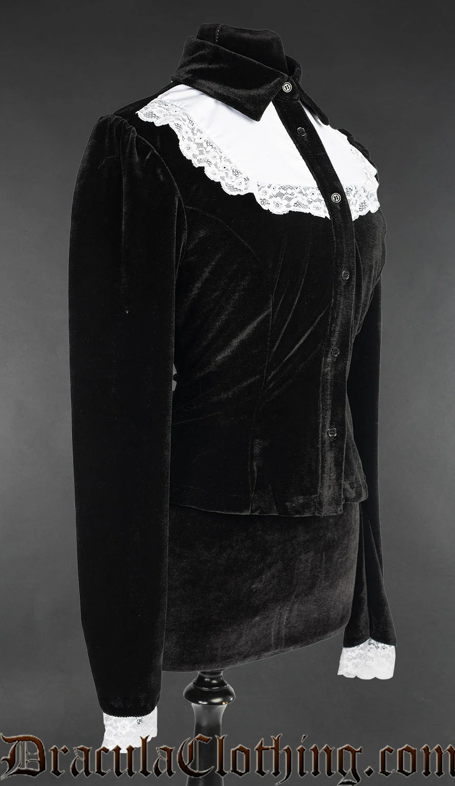 Velvet Bib Blouse - Image 2