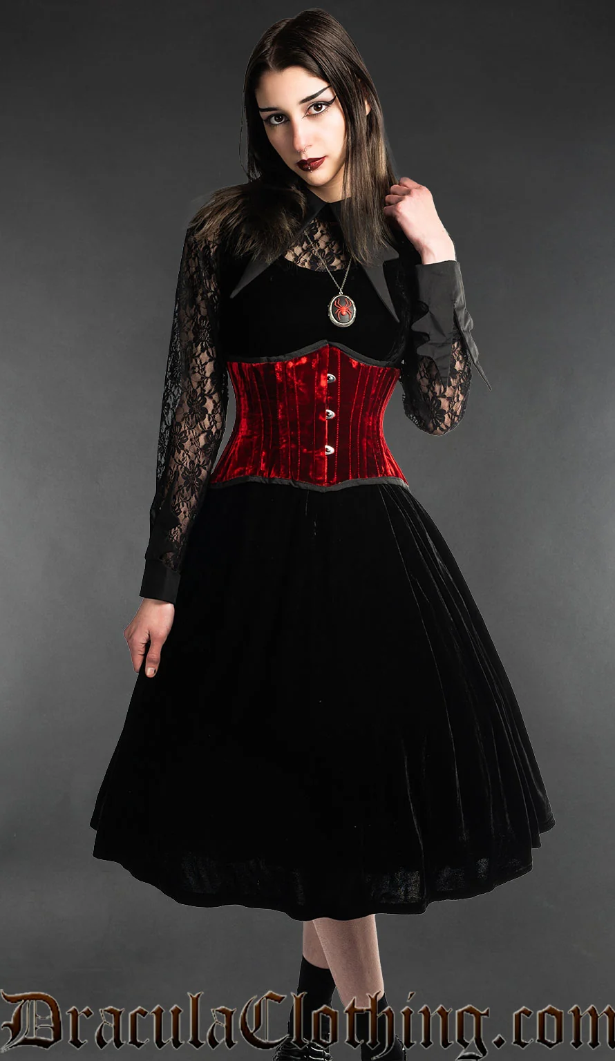 Velvet Princess Collar Dress - Image 2