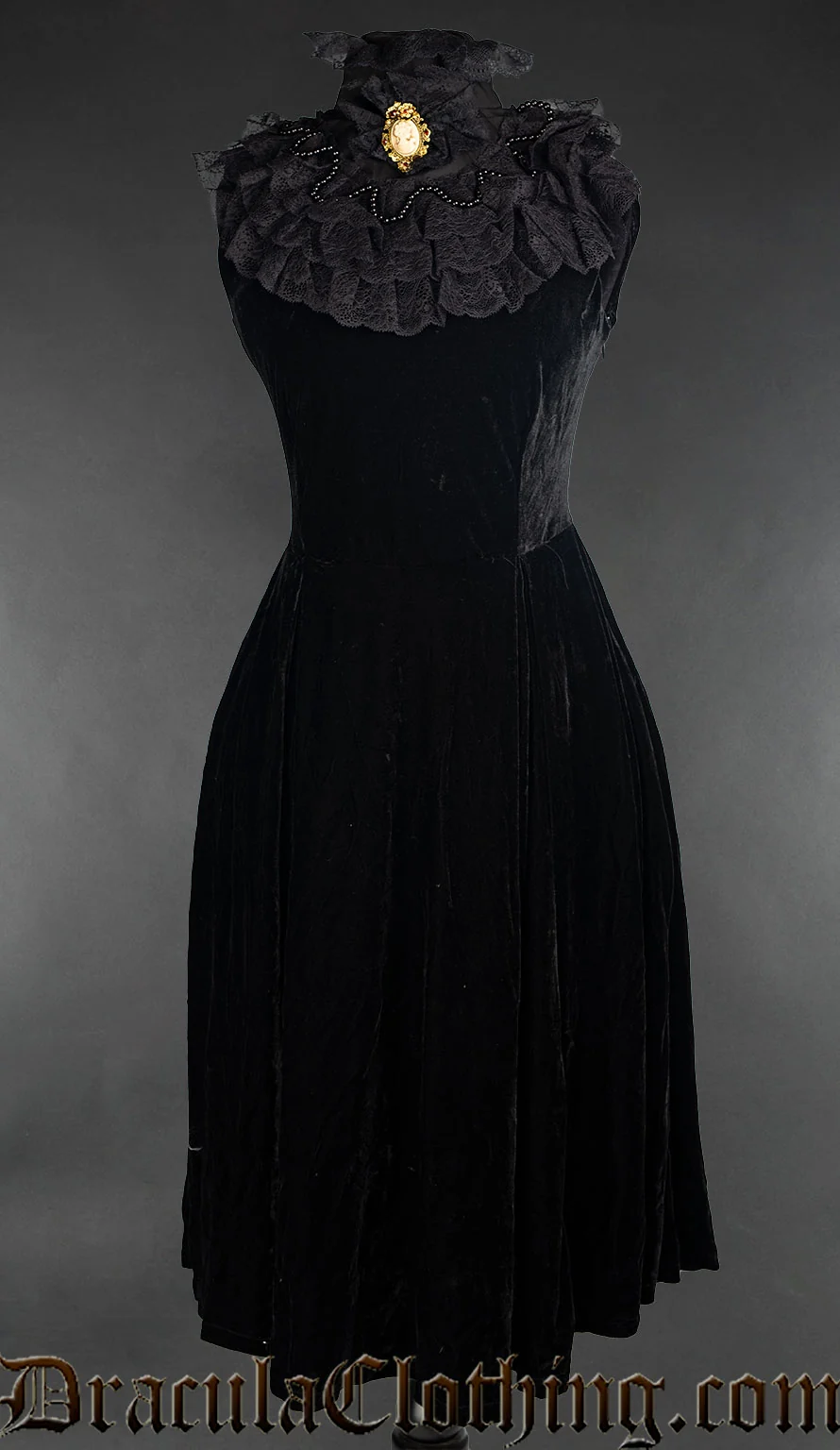 Velvet Princess Collar Dress - Image 3