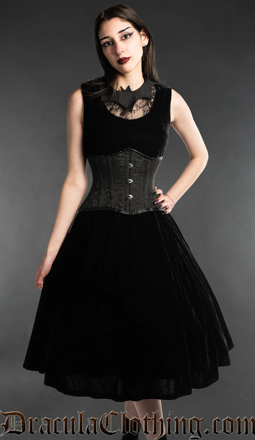 Velvet Princess Collar Dress - Image 5