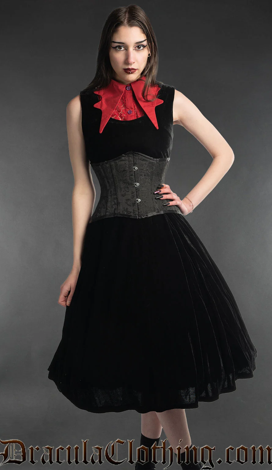 Velvet Princess Collar Dress - Image 6