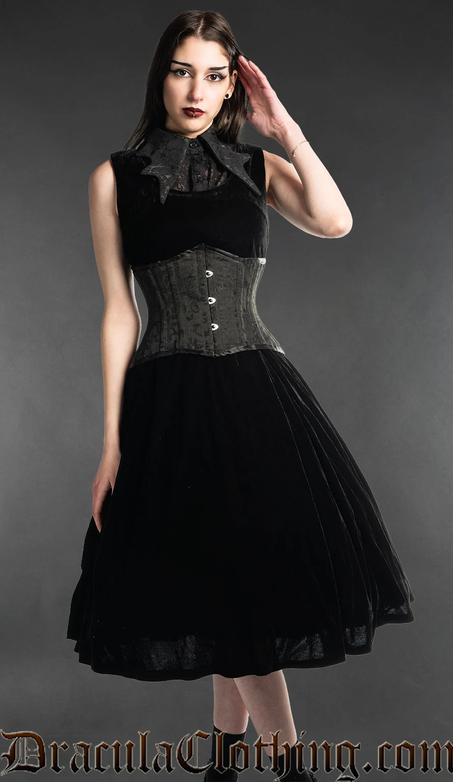 Velvet Princess Collar Dress - Image 7