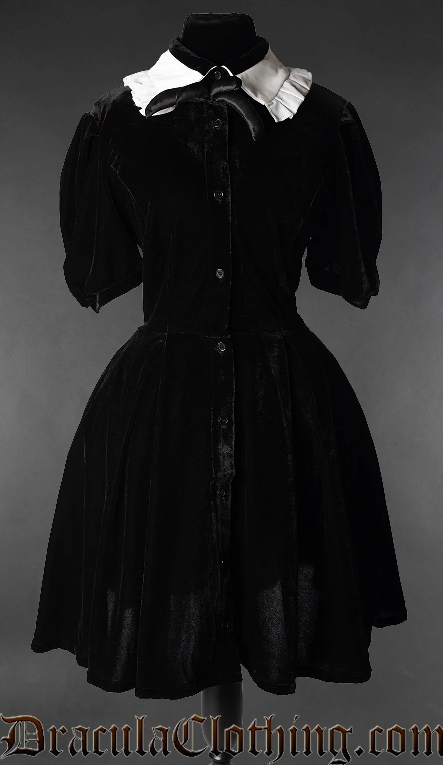 Velvet Short Sleeved Regency Dress - Image 2