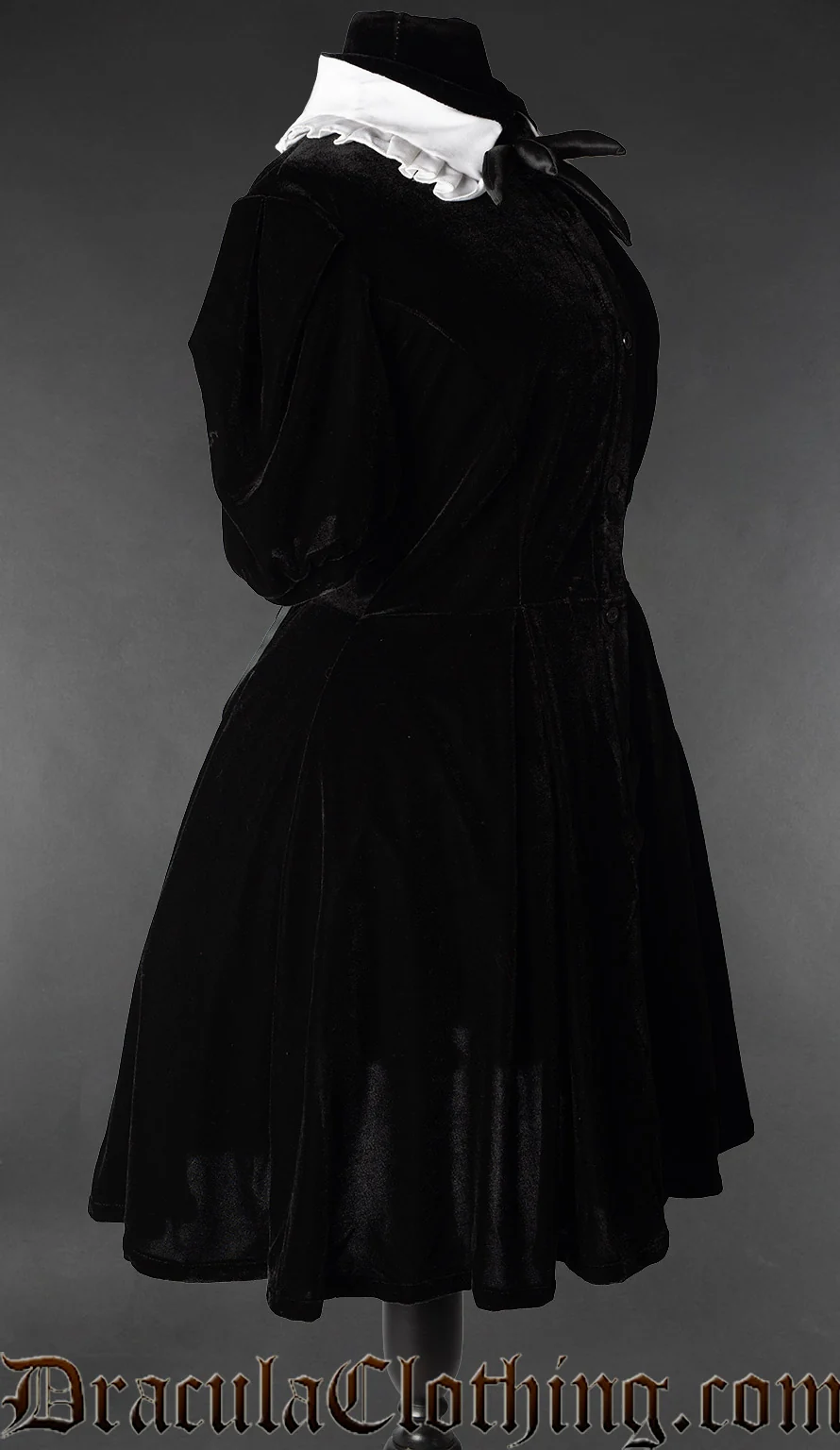 Velvet Short Sleeved Regency Dress - Image 4
