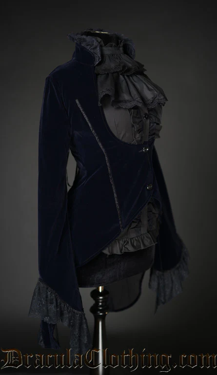 Midnight Blue Velvet Tailcoat - Image 2