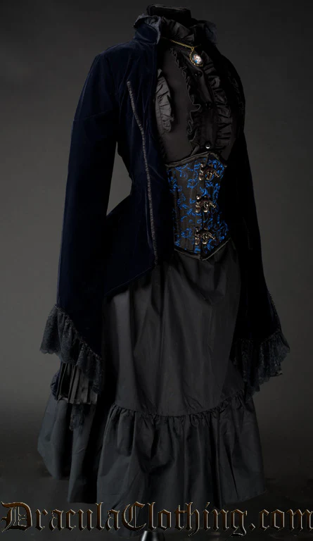 Midnight Blue Velvet Tailcoat - Image 4
