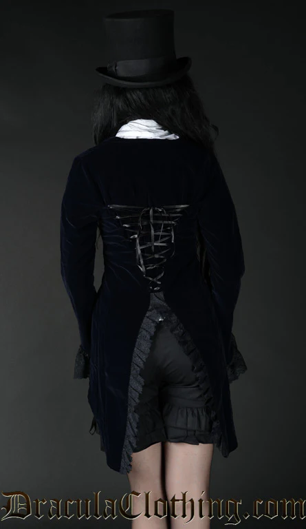 Midnight Blue Velvet Tailcoat - Image 8