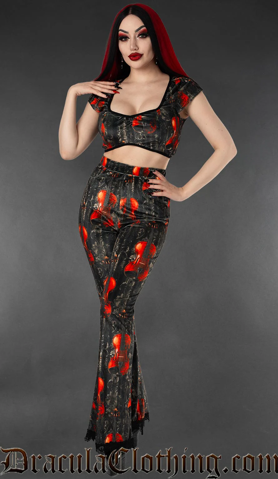 Violins Flare Velvet Pants