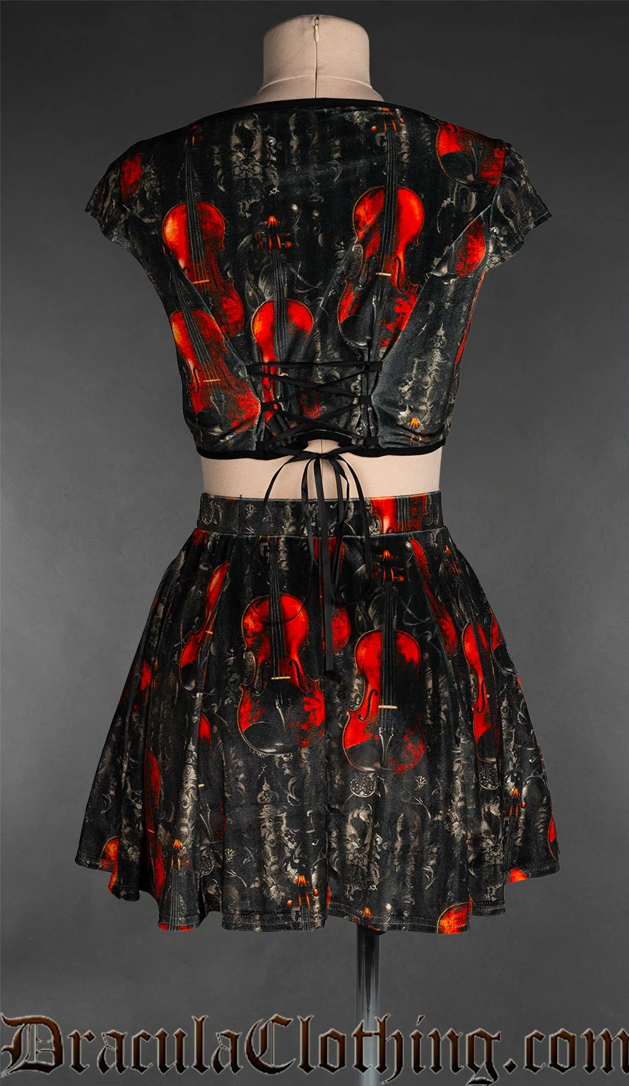 Violins Velvet Crop Top - Image 4