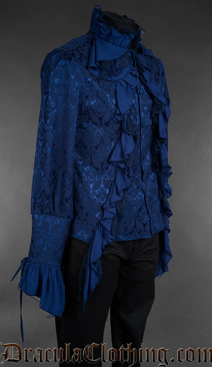 Blue Brocade Aristocrat Shirt - Image 3