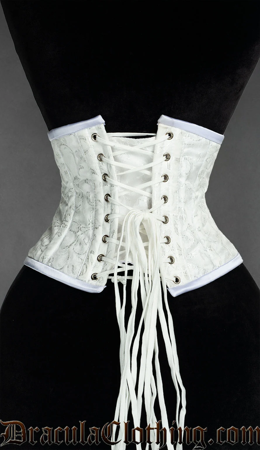 White Brocade Waist Cincher - Image 3