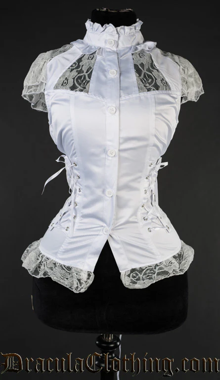 White Laced Blouse - Image 3