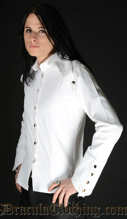 White Long Lapel Shirt - Image 2