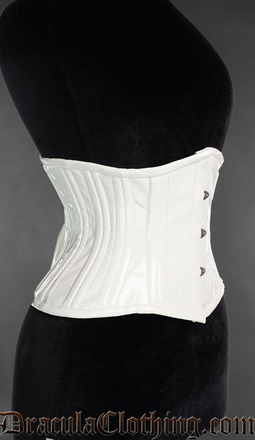 White PVC Double Boned Waist Cincher - Image 3