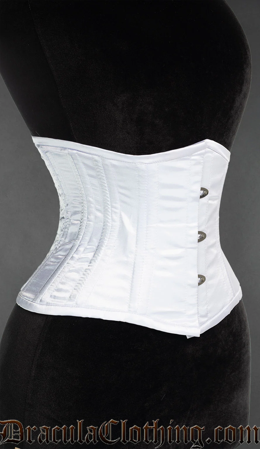 White Satin Double Boned Waist Cincher - Image 3