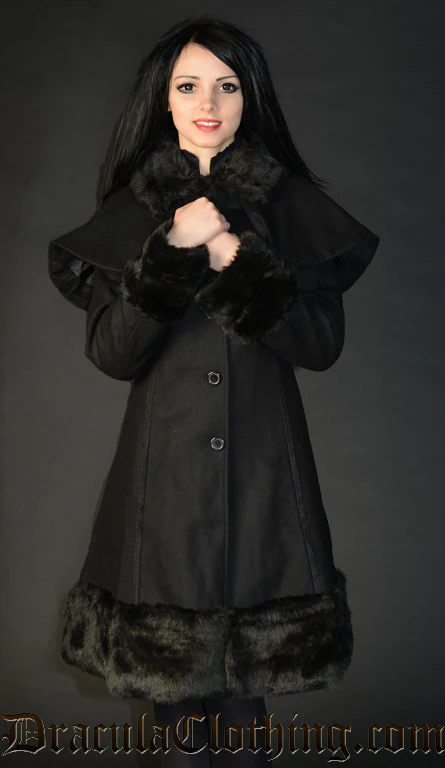Thick Winter Wool Coat Black Satin Lining - Image 4