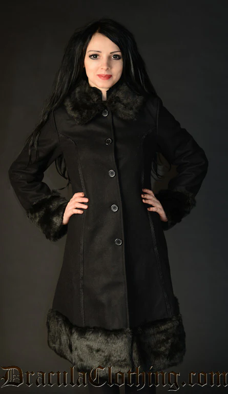 Thick Winter Wool Coat Black Satin Lining - Image 5
