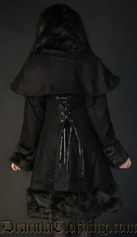 Thick Winter Wool Coat Black Satin Lining - Image 6
